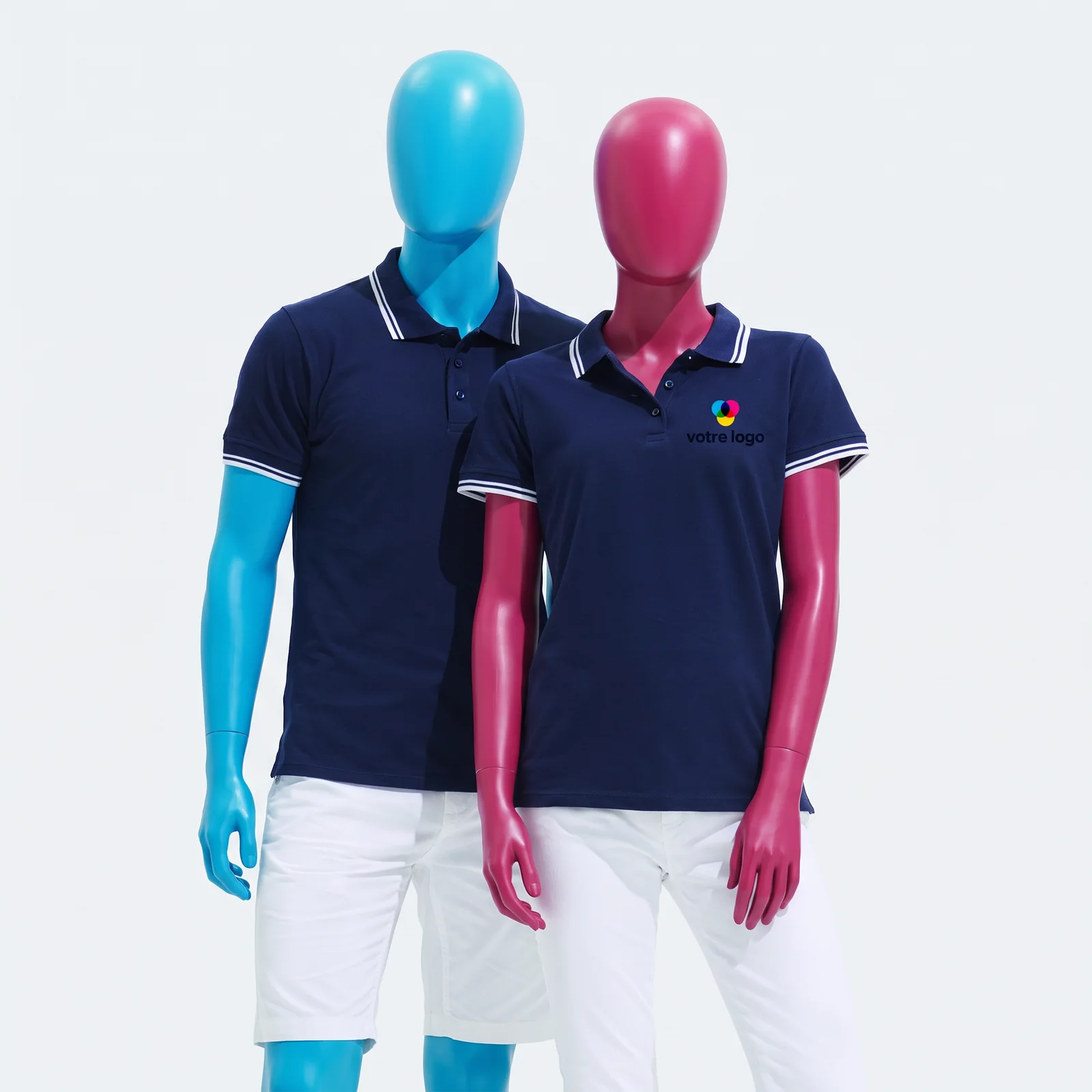 Polo femme col contrasté personnalisé PASADENA WOMEN