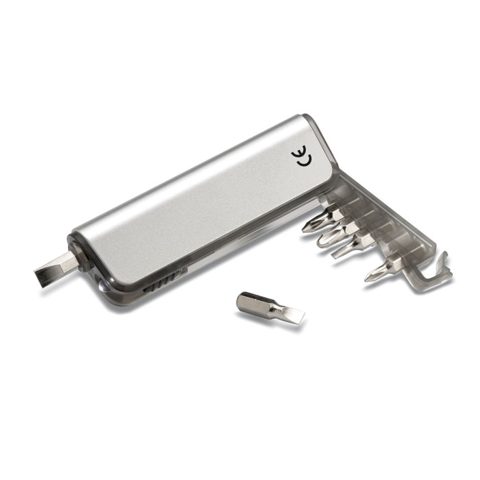 Set tournevis et torche LED personnalisé ALUTOOL, Gris Transparent