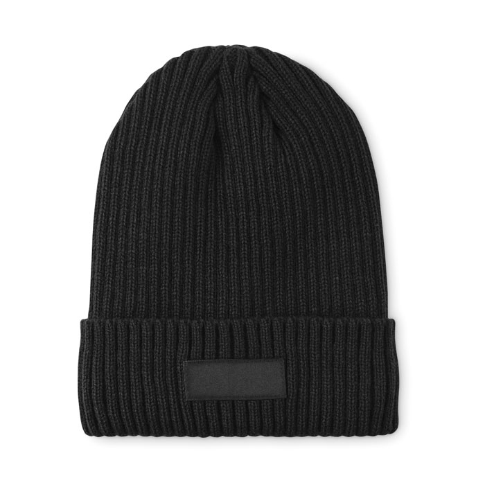 Bonnet acrylique à revers personnalisé ANVIK, Noir
