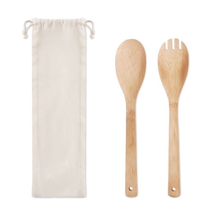 Couverts à salade bambou personnalisés MAYEN SET