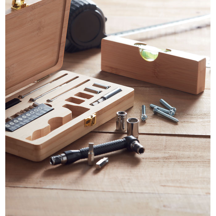 Coffret à outils en bambou FSC personnalisé GALLAWAY