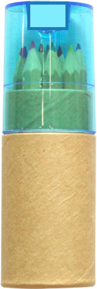 Crayons de couleur tube de 12 personnalisés LAMBUT, carton partie dos