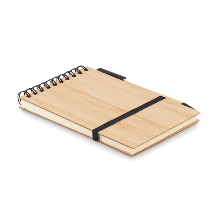 Bloc-notes A6 bambou avec stylo personnalisé SONORABAM
