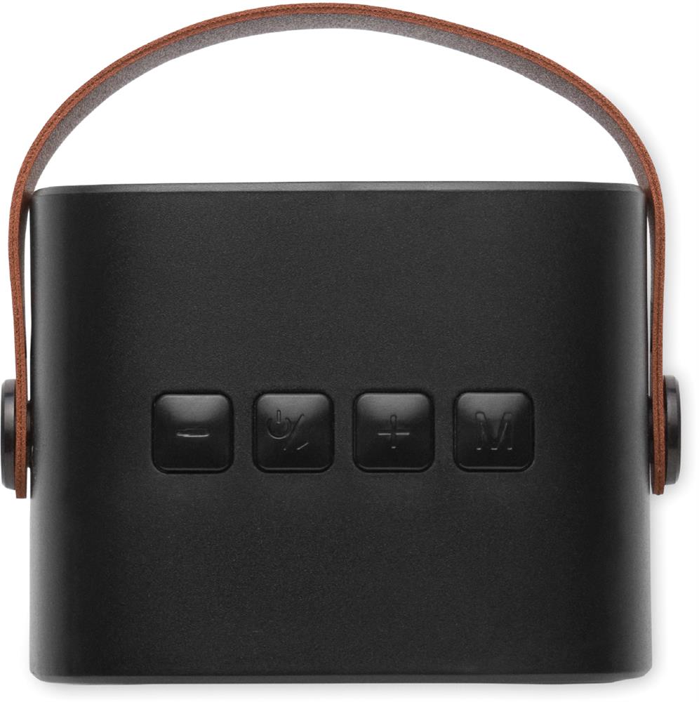 Enceinte sans fil 5 W poignée PU personnalisée KARASETA, dessus côté 1