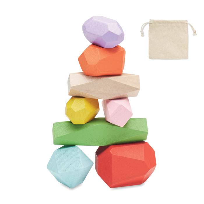 Jeu d'empilage en bois personnalisé DOLMEN, Beige