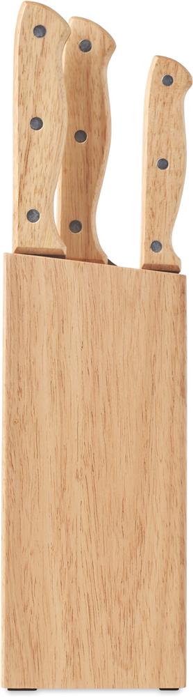 Set de 5 couteaux avec bloc bois personnalisé GOURMET, côté 2