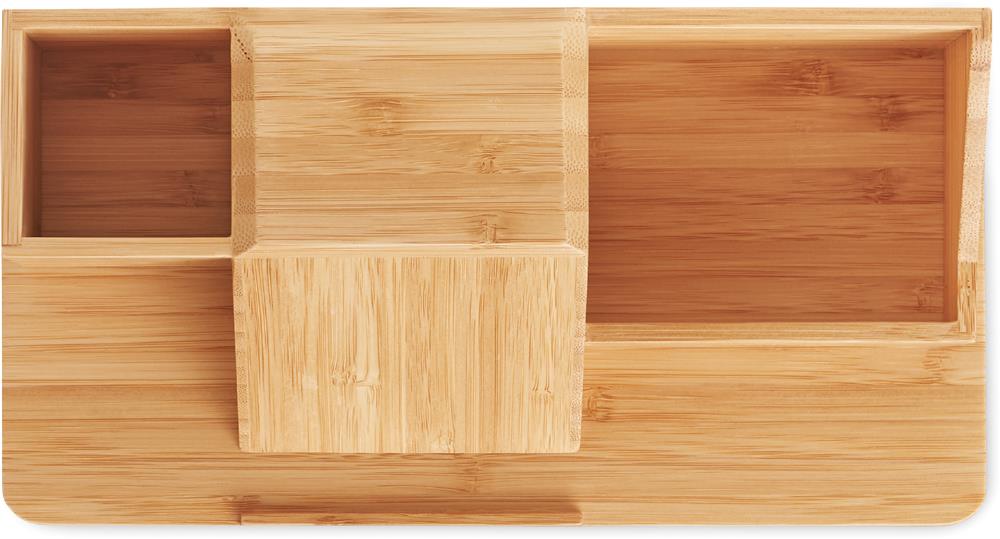 Organiseur de bureau bambou chargeur personnalisé GROOVY, partie 1