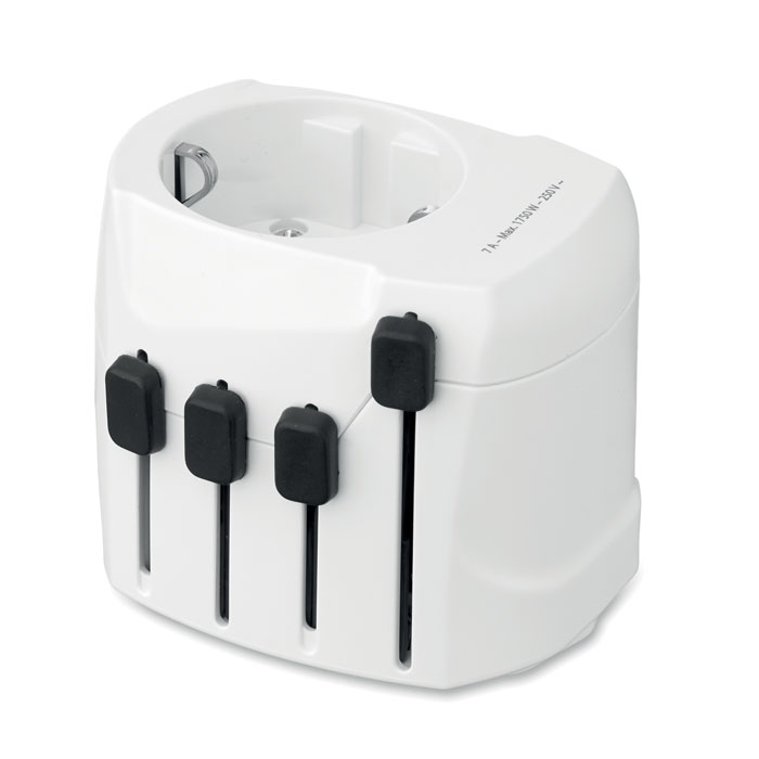 Adaptateur voyage 3 pôles avec terre personnalisé PRO 3-POLE
