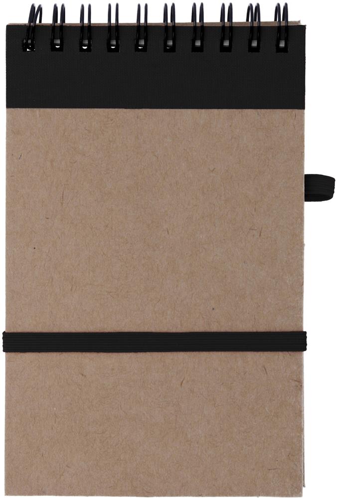 Bloc-notes à spirale recyclé avec stylo personnalisé SONORA, devant dessus