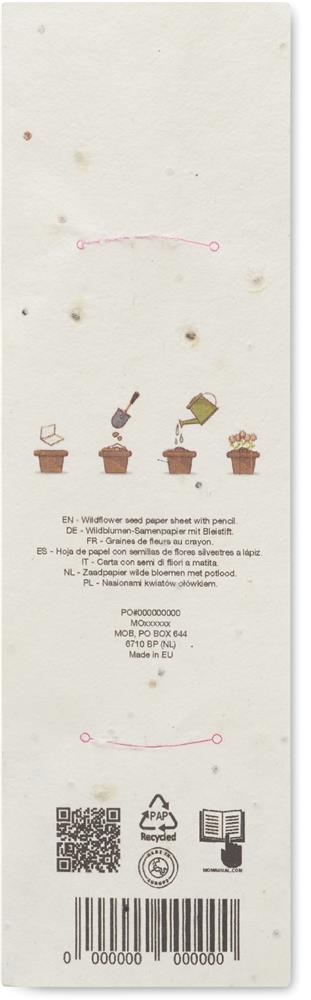 Crayon à papier bois et graines personnalisé PENSEED, pochette côté 2