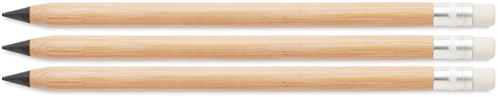 Stylo sans encre bambou avec gomme personnalisé INKLESS PLUS, tour complet