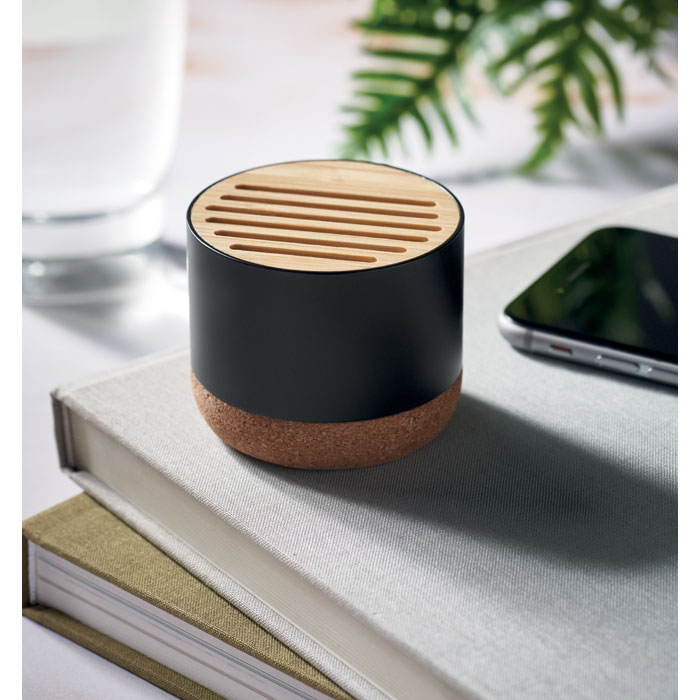 Enceinte sans fil liège et aluminium personnalisée RUMBA