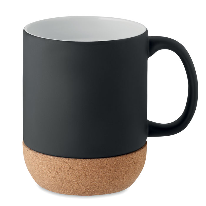 Mug céramique mate base liège personnalisé MATT, Noir