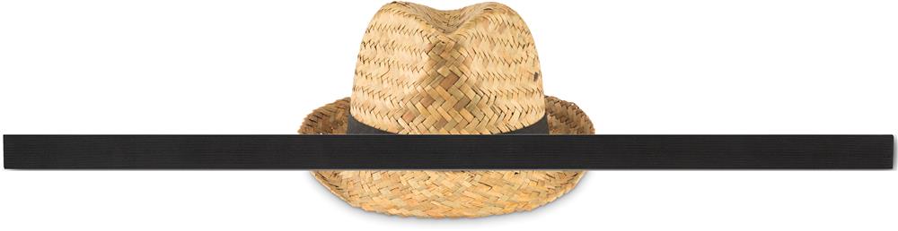 Chapeau paille naturelle personnalisé MONTEVIDEO, bandeau (sérigraphie)
