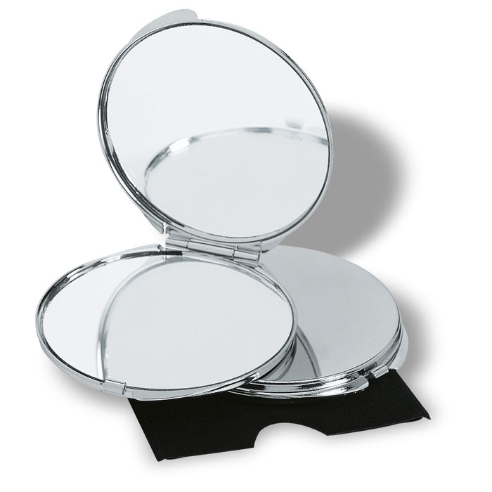 Miroir de poche métal chromé personnalisé GUAPAS
