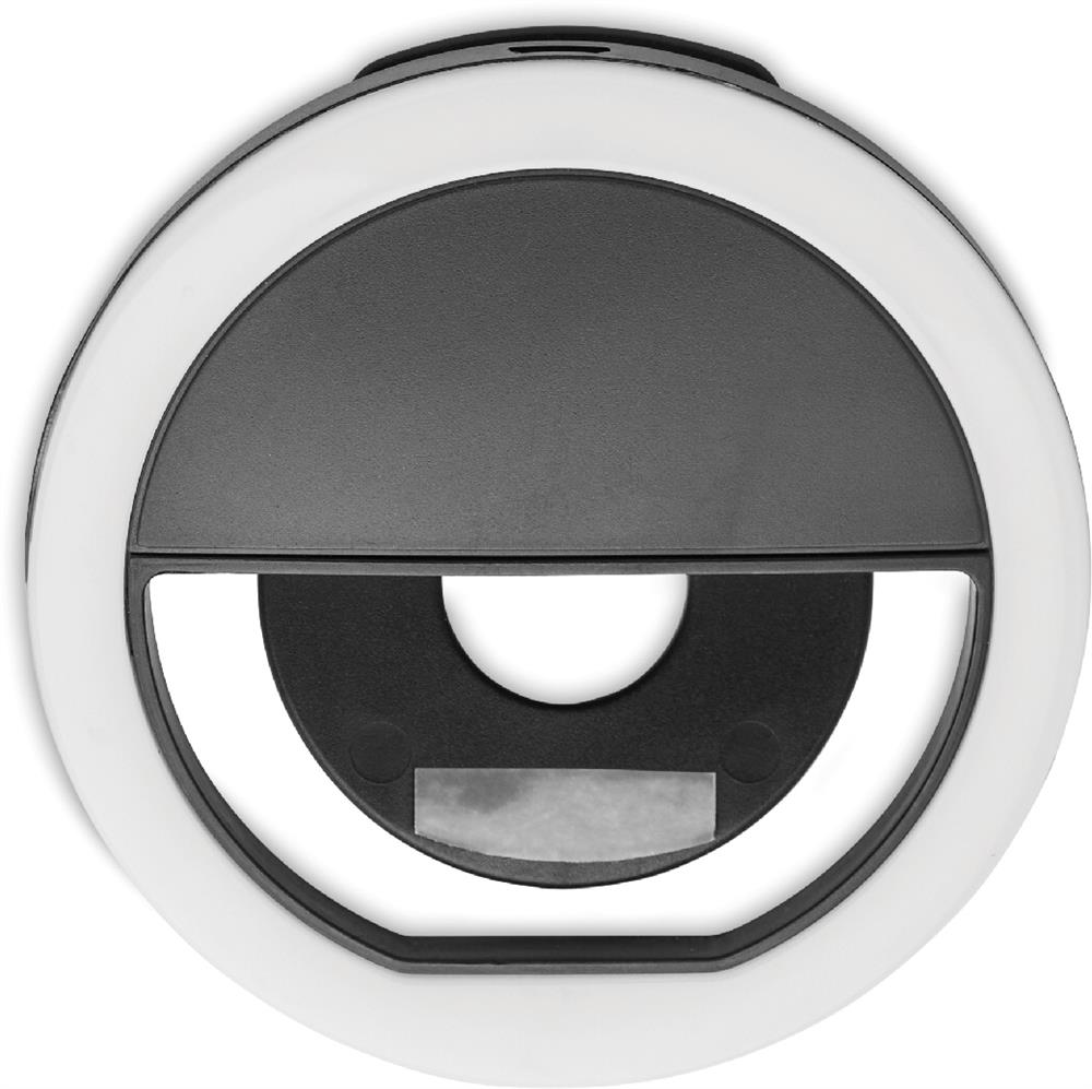 Lampe selfie LED circulaire personnalisée HELIE, devant (étiquette numérique)