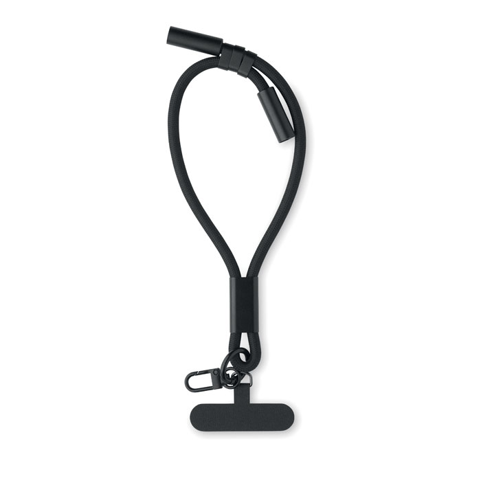 Bracelet câble de charge 60 W RPET personnalisé VRIST, Noir