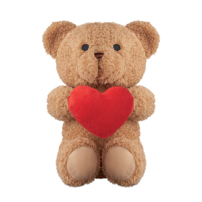 Peluche ourson 23 cm avec cœur personnalisée SNUGGLE, Rouge