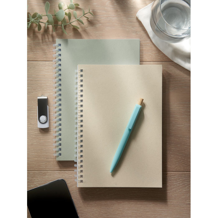Carnet A5 à spirale carton recyclé personnalisé RECARNOTE
