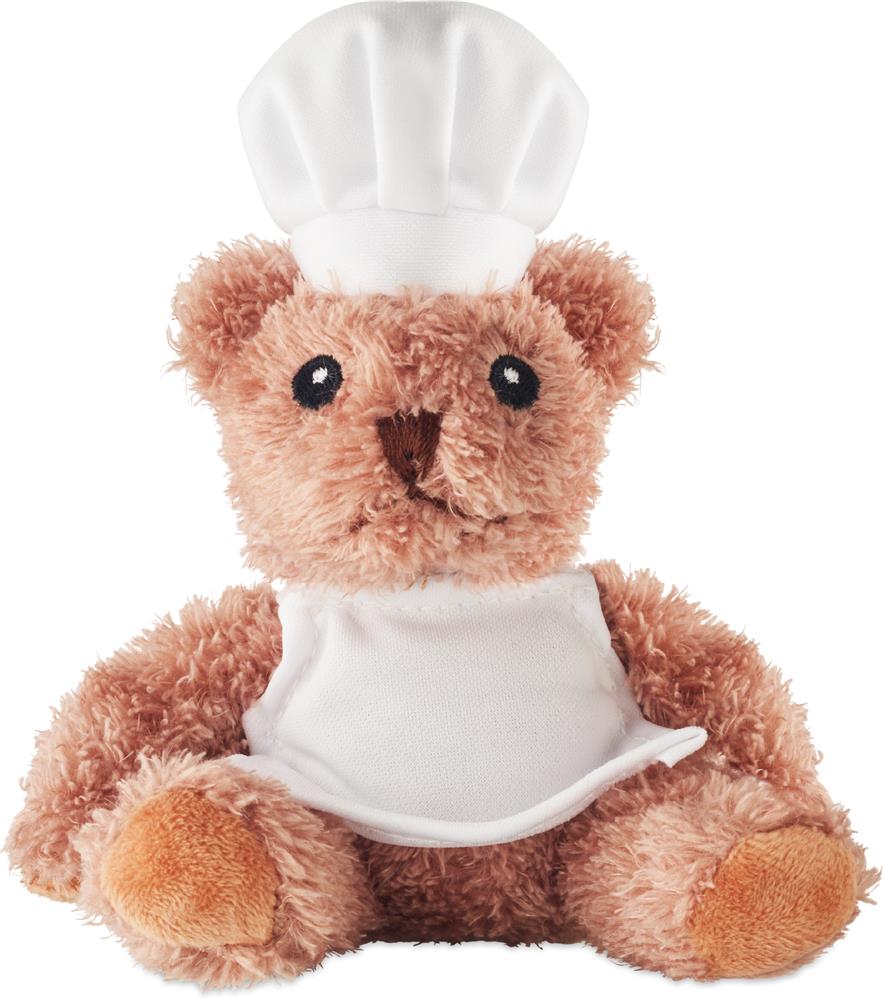 Peluche ourson chef cuisinier personnalisée TEDDCHEF, devant