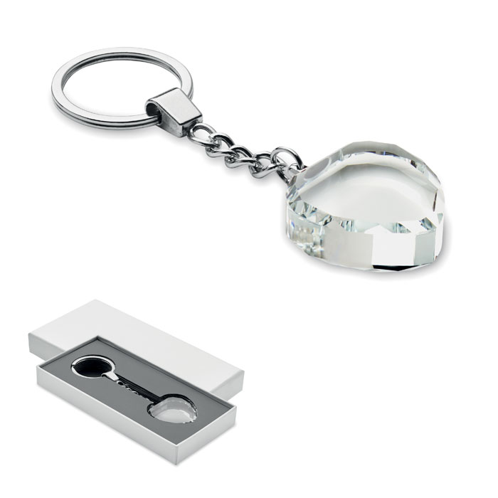 Porte-clés cœur en verre personnalisé HEARTWARD
