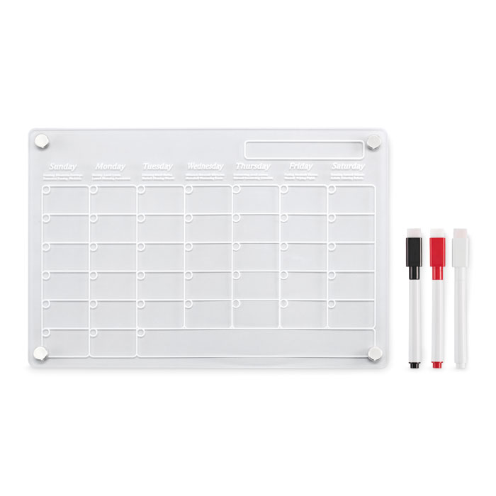 Planning mensuel magnétique A4 personnalisé PLANIT, Transparent