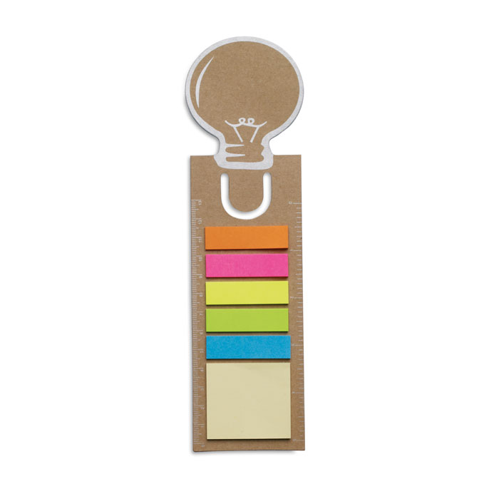 Marque-page ampoule carton recyclé personnalisé IDEA, Beige