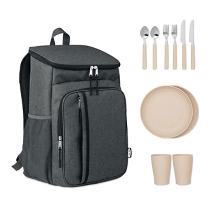 Sac à dos pique-nique RPET personnalisé MONTECOOL, Noir