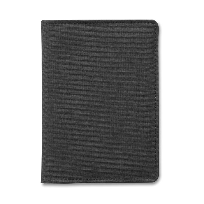 Porte-passeport RFID polyester personnalisé SHIELDOC, Noir