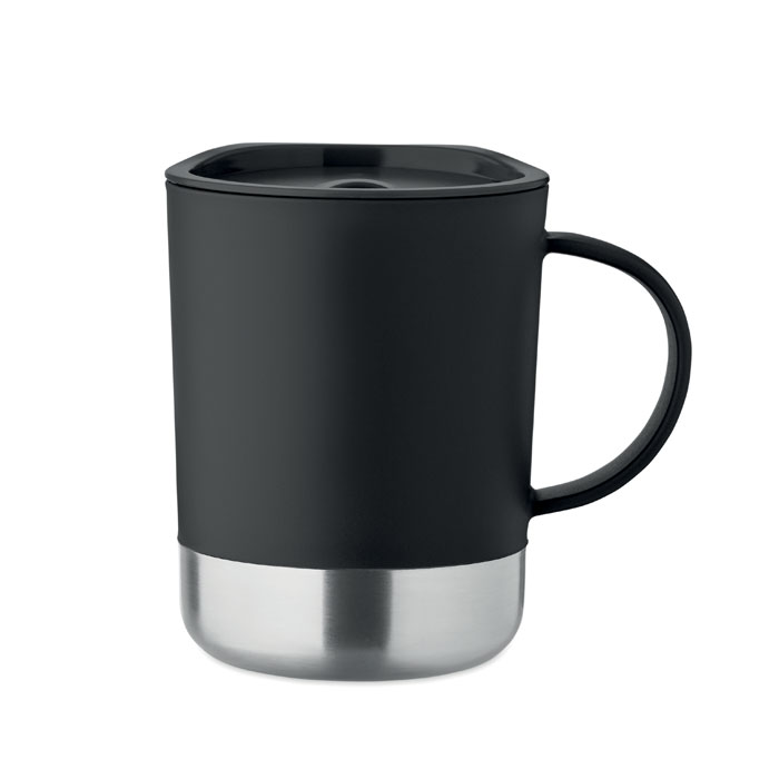 Mug plastique base inox 300 ml personnalisé BEAKER