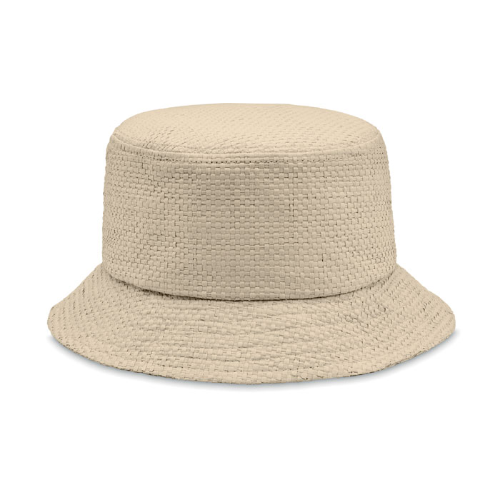 Bob en paille de papier personnalisé BILGOLA+, Beige