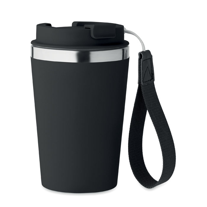 Gobelet inox recyclé 350 ml personnalisé TOPAZ, Noir