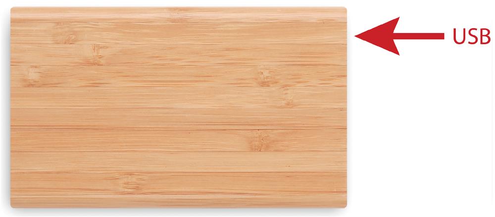 Batterie externe bambou 4000 mAh personnalisée ARENAPOWER C, devant (tampographie)
