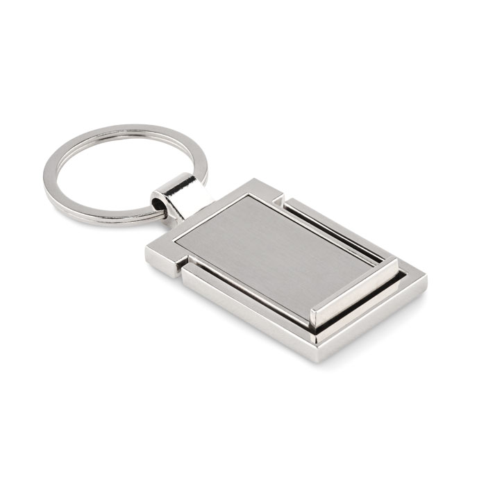 Porte-clés métal support téléphone personnalisé STANRIN, Argent