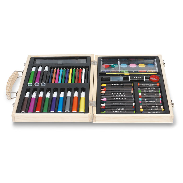 Set de peinture coffret bois personnalisé GENIO, Bois