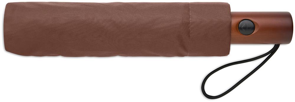 Parapluie pliant poignée bois personnalisé RAYNA FOLD, pochette