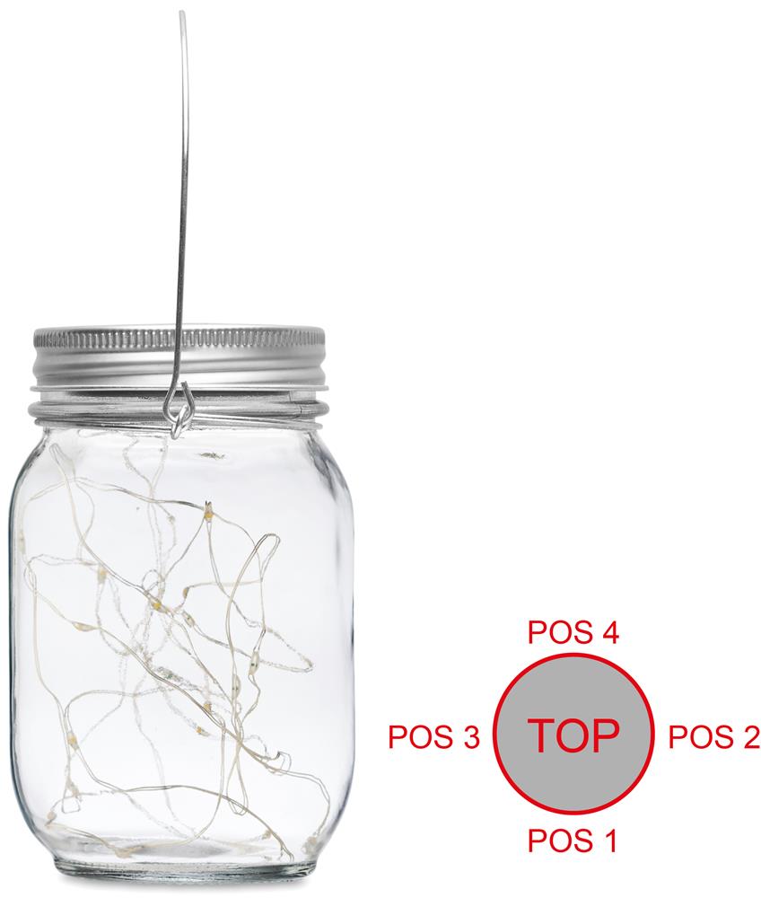 Lampe solaire en verre 20 LED personnalisée POT LAMP, côté 3