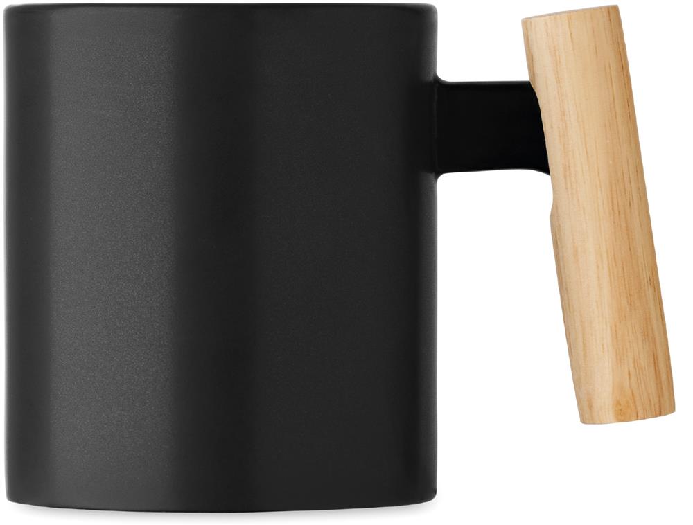 Mug céramique poignée bois 320 ml personnalisé CRENATE, droite