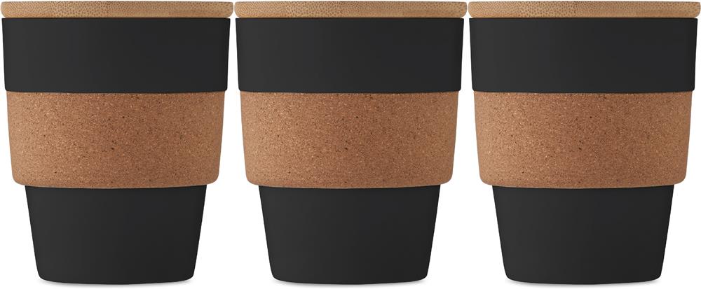 Gobelet PP couvercle bambou 300 ml personnalisé GALAO, tour complet