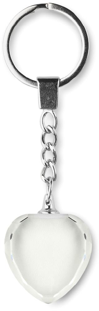 Porte-clés cœur en verre personnalisé HEARTWARD, côté 1 (impression numérique)