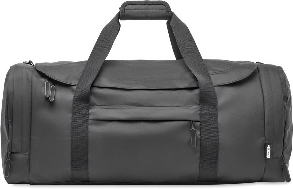 Grand sac de sport RPET 300D personnalisé VALLEY DUFFLE, devant poche