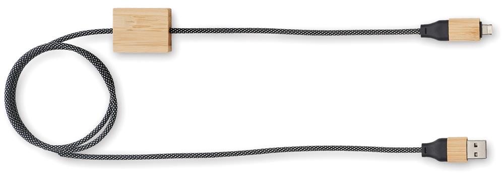 Câble de charge 60 W bambou personnalisé CABOO, plaque côté 2