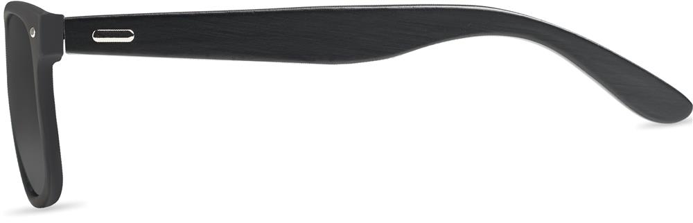 Lunettes de soleil bambou noir personnalisées RHODOS, pied gauche