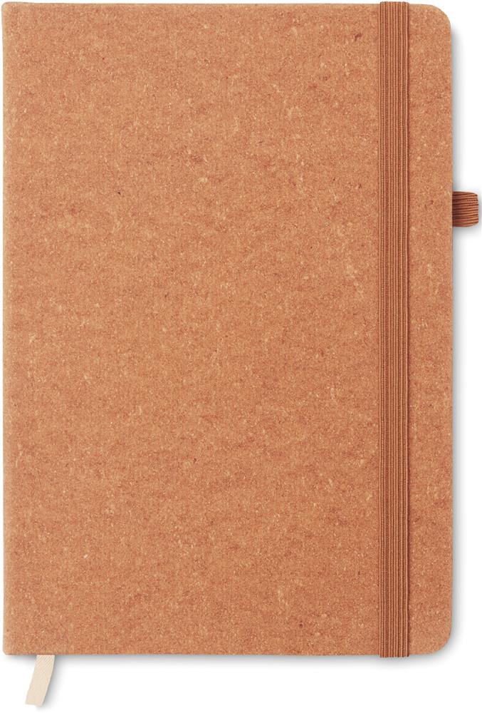 Carnet A5 cuir recyclé personnalisé BAOBAB, devant (embossage)