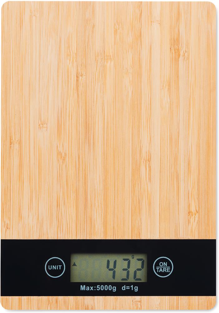 Balance de cuisine bambou personnalisée PRECISE, dessus