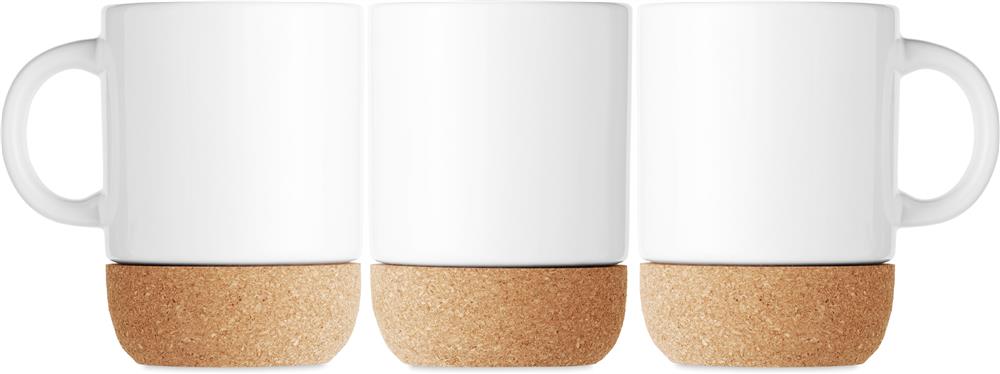Mug céramique 300 ml base liège personnalisé SUBCORK, tour complet
