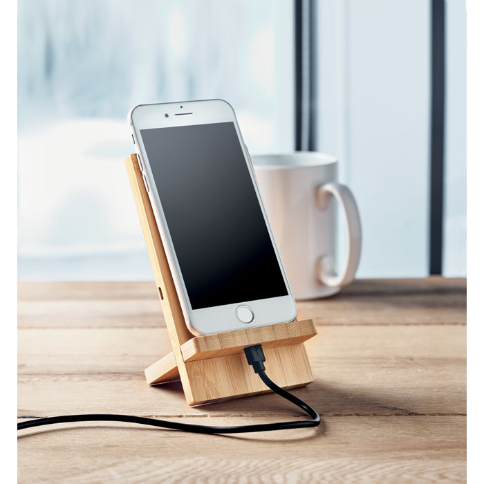 Support chargeur sans fil bambou personnalisé WHIPPY PLUS