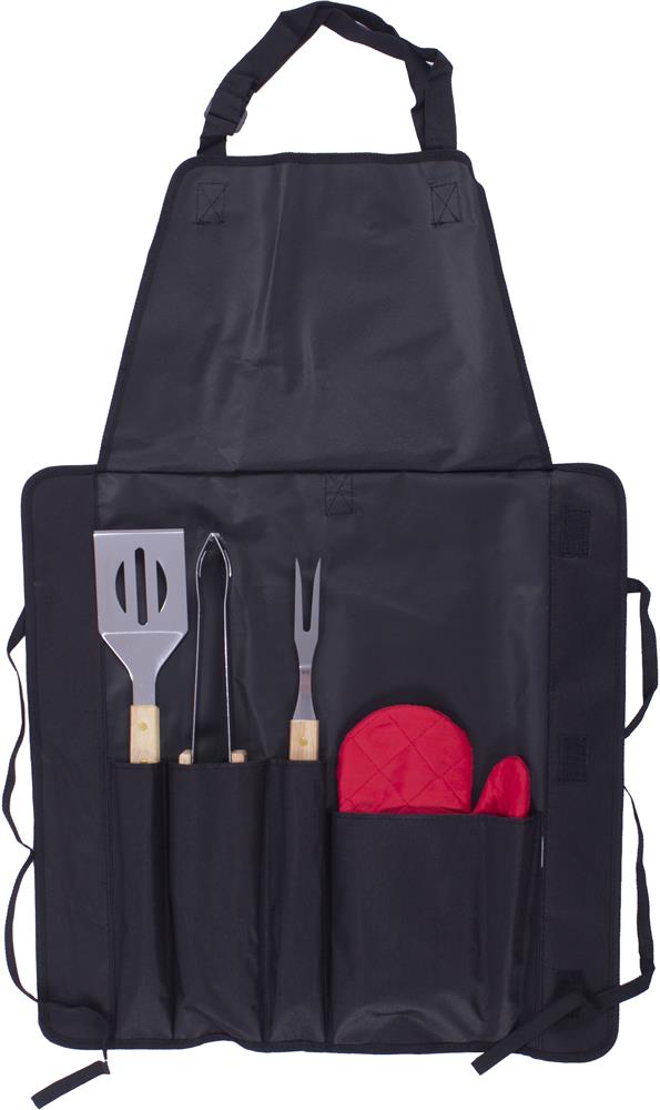 Tablier barbecue avec gant et outils personnalisé DONAU EAST, devant