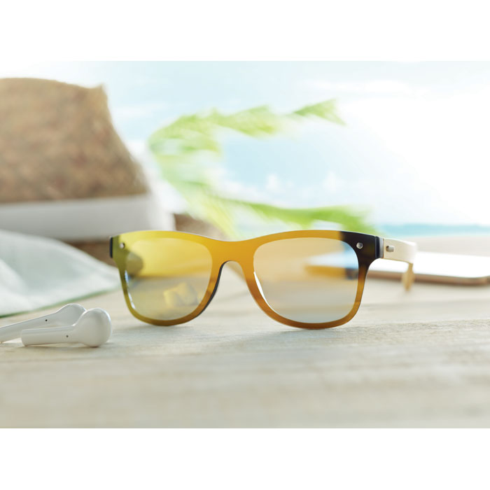 Lunettes de soleil miroir bambou personnalisées ALOHA