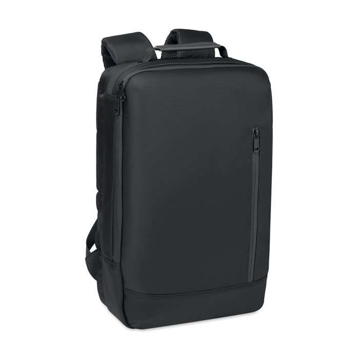 Sac à dos jacquard ordinateur 15'' personnalisé BOSTON, Noir